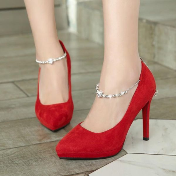 ladies shoes pumps women classics woman super high heel red wedding chain heels for spring/autumn pointed toe shoes woman, Black
ladies shoes pumps women classics woman super high heel red wedding chain heels for spring/autumn pointed toe shoes woman, Black
