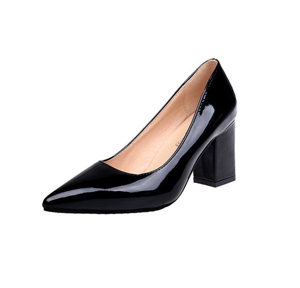 new women pumps black high heels 7.5cm lady patent leather thick with autumn pointed single shoes female sandals big 33-43
new women pumps black high heels 7.5cm lady patent leather thick with autumn pointed single shoes female sandals big 33-43
