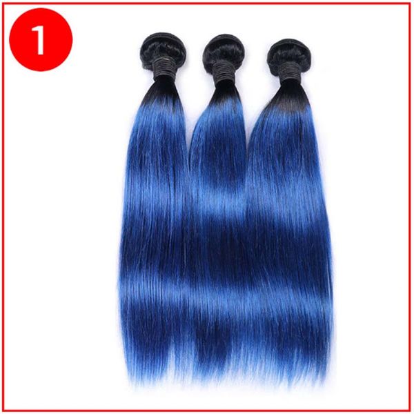 

Ombre Weave Hair Bundle Двухцветный Цвет ombre 1b синий прямой Необработанные прямые Бразильск