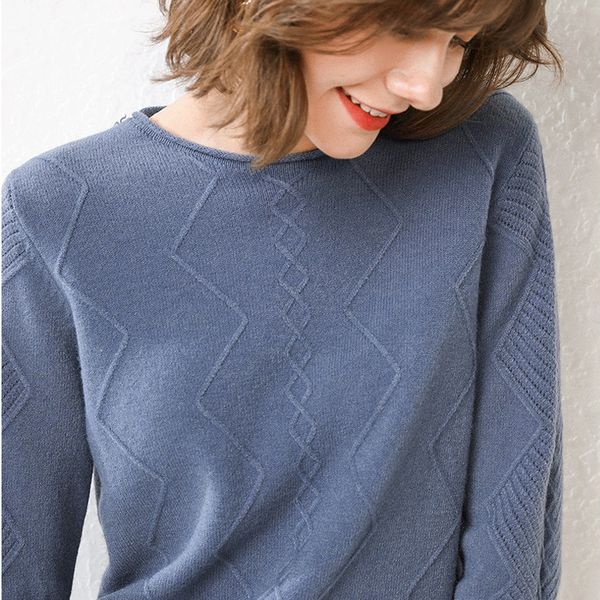 women round neck knitted sweater 2019 autumn winter new pull jumper casual twist warm thick soft blue white brown yellow sweater, White;black
women round neck knitted sweater 2019 autumn winter new pull jumper casual twist warm thick soft blue white brown yellow sweater, White;black