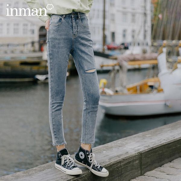 inman 2020 spring new arrival personality high waist hole skinny skinny leg slimming jean pant female, Blue
inman 2020 spring new arrival personality high waist hole skinny skinny leg slimming jean pant female, Blue