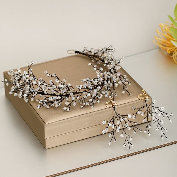 fashion black tiara headbands crystal hairband with earrings leaves wedding hair accessories handmade women hair jewelry, Golden;white
fashion black tiara headbands crystal hairband with earrings leaves wedding hair accessories handmade women hair jewelry, Golden;white