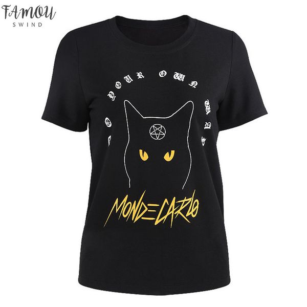 girls gothic pentagram symbol pattern cat letter print t shirt harajuku casual tumblr female tee summer women t shirts, White
girls gothic pentagram symbol pattern cat letter print t shirt harajuku casual tumblr female tee summer women t shirts, White