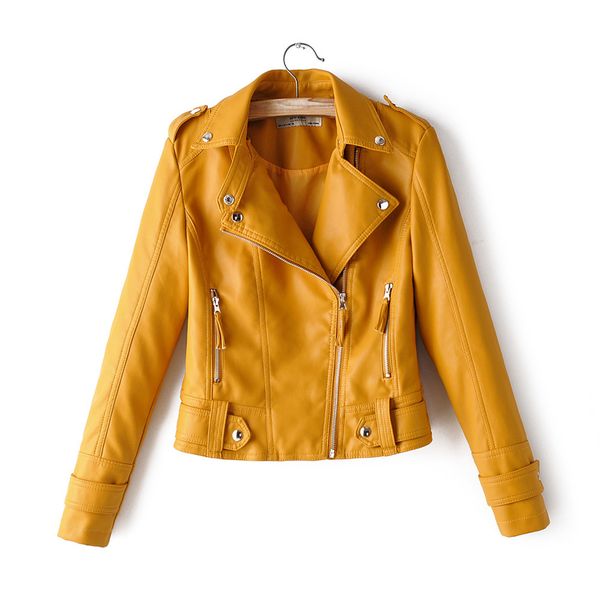 taotrees autumn solid color lapel long sleeve slim zipper leather short jacket, Black
taotrees autumn solid color lapel long sleeve slim zipper leather short jacket, Black