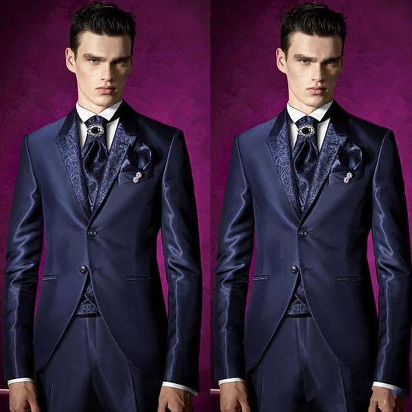 shiny navy blue men wedding tuxedos peak lapel groom tuxedos excellent men prom/dinner jacket blazer 3 piece suit(jacket+pants+tie+vest)2462, Black;gray
shiny navy blue men wedding tuxedos peak lapel groom tuxedos excellent men prom/dinner jacket blazer 3 piece suit(jacket+pants+tie+vest)2462, Black;gray