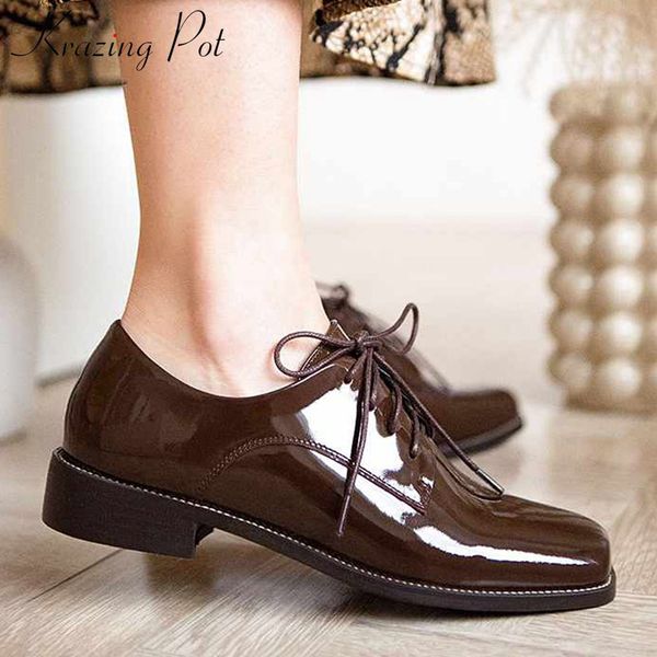 krazing pot internet popular full grain leather square toe shoes med heels women solid fashion lace up british style pumps l55, Black
krazing pot internet popular full grain leather square toe shoes med heels women solid fashion lace up british style pumps l55, Black