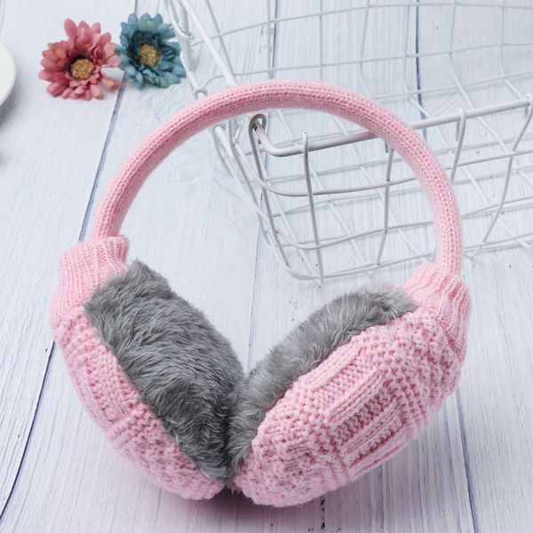 

2019 new plush winter warm ear cover knitted earmuffs removable and washable ear protectors furry unisex, Blue;gray