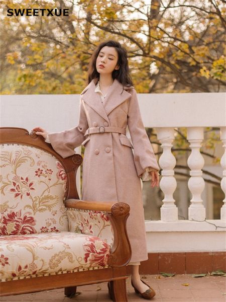 sweetxue women fashion casual coat plaid women loose long double breasted woolen coats winter overcoat belt jackets trench, Black
sweetxue women fashion casual coat plaid women loose long double breasted woolen coats winter overcoat belt jackets trench, Black
