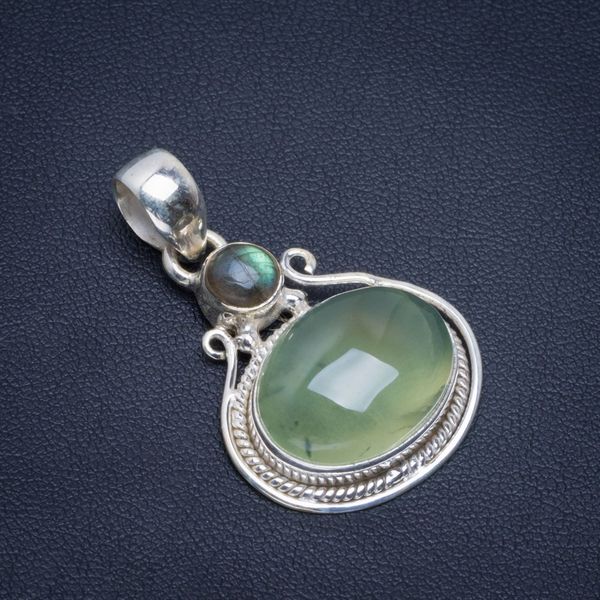 natural prehnite and blue fire labradorite handmade unique 925 sterling silver pendant 1.5" b3043
natural prehnite and blue fire labradorite handmade unique 925 sterling silver pendant 1.5" b3043
