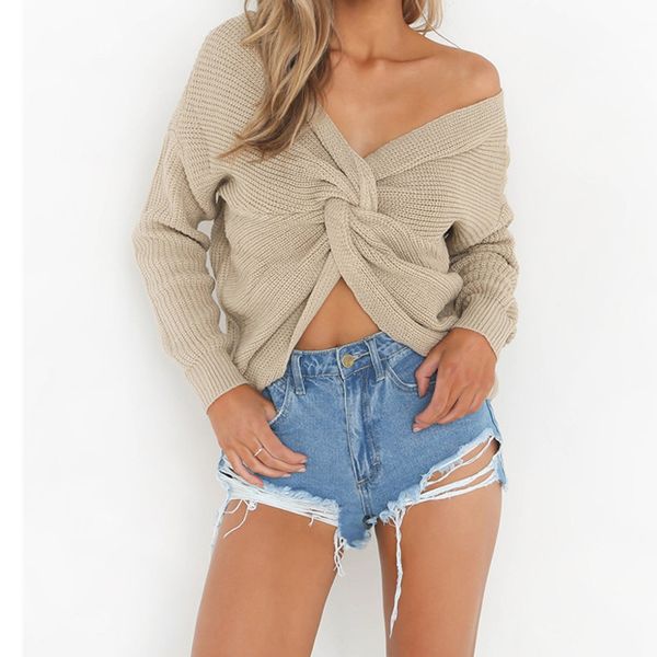 retro 2 colors v neck twisted back sweater women jumpers autumn pullovers casual long sleeve knitted sweaters pull femme #0, White;black
retro 2 colors v neck twisted back sweater women jumpers autumn pullovers casual long sleeve knitted sweaters pull femme #0, White;black