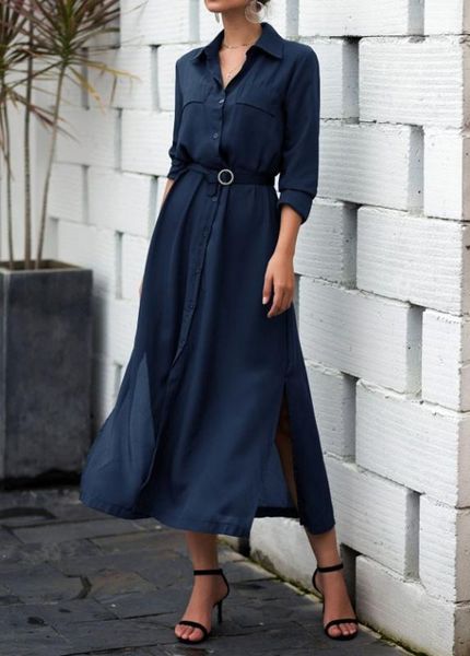 spring summer 2020 women long dress long sleeve button a-line solid shirt dresses with belt summer dress vestidos, Black;gray
spring summer 2020 women long dress long sleeve button a-line solid shirt dresses with belt summer dress vestidos, Black;gray
