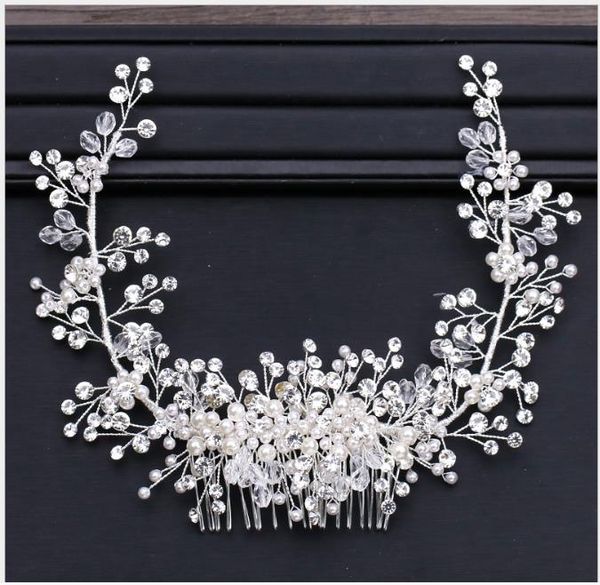 bride's wedding garment headwear water diamond hair comb bride's jewelry pearl water diamond comb, Slivery;golden
bride's wedding garment headwear water diamond hair comb bride's jewelry pearl water diamond comb, Slivery;golden