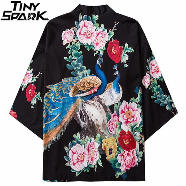 men's jackets japanese kimono jacket peacock floral print 2021 men harajuku streetwear coat flower casual thin gown japan style, Black;brown
men's jackets japanese kimono jacket peacock floral print 2021 men harajuku streetwear coat flower casual thin gown japan style, Black;brown