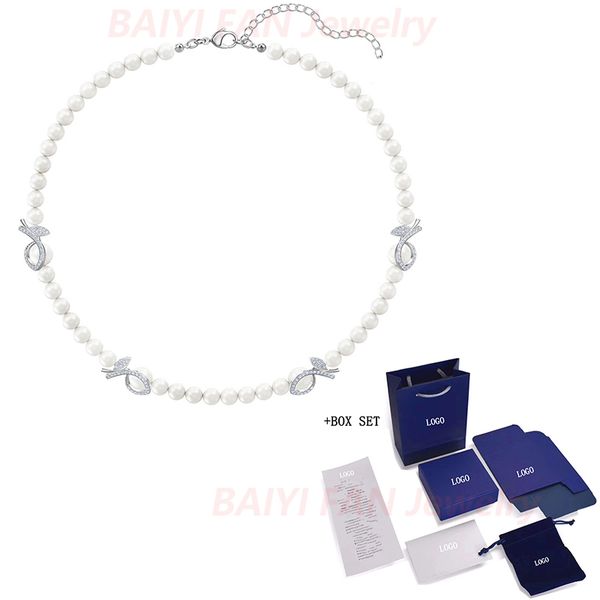 2020 fashion jewelry classic swa new leonore necklace white gold leaf shaped crystal pearl necklace women romantic jewelry gift, Silver
2020 fashion jewelry classic swa new leonore necklace white gold leaf shaped crystal pearl necklace women romantic jewelry gift, Silver