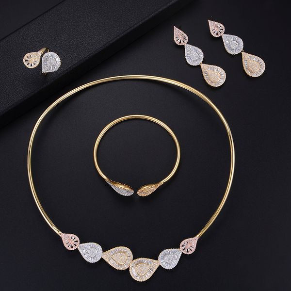 larrauri fashion waterdrop cubic zirconia necklace bracelet ring earrings jewelry sets for women dubai wedding accessories, Silver
larrauri fashion waterdrop cubic zirconia necklace bracelet ring earrings jewelry sets for women dubai wedding accessories, Silver