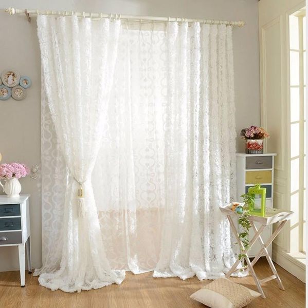 pastoral korean creative white lace 3d rose curtains voile custom window screens for marriage living room bedroom wp148-30 
pastoral korean creative white lace 3d rose curtains voile custom window screens for marriage living room bedroom wp148-30