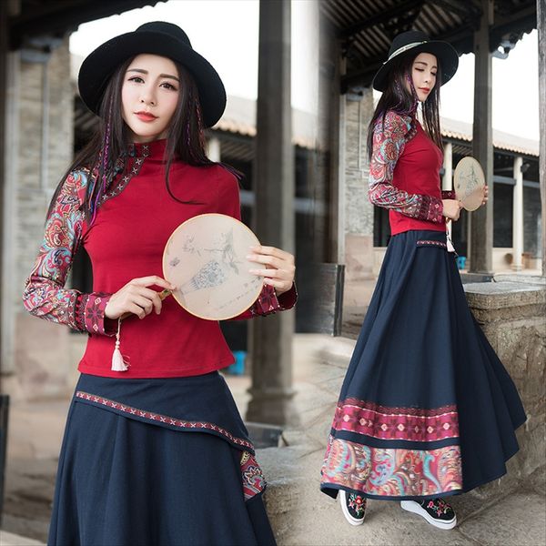 высокий воротник вышитый длинный рукав футболка женская футболка национальности y7083 осень печати этнический стиль большого размера платья, White
высокий воротник вышитый длинный рукав футболка женская футболка национальности y7083 осень печати этнический стиль большого размера платья, White