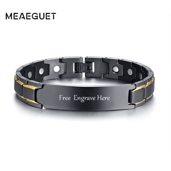 personalized men's stainless steel magnetic health personal info id bracelet for men therapy biomagnetic cuff bangles, Golden;silver
personalized men's stainless steel magnetic health personal info id bracelet for men therapy biomagnetic cuff bangles, Golden;silver