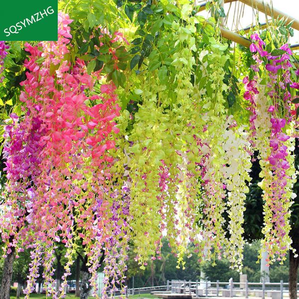 12pcs/lot wedding decor artificial silk wisteria flower vines hanging rattan bride flowers garland for home garden l
12pcs/lot wedding decor artificial silk wisteria flower vines hanging rattan bride flowers garland for home garden l