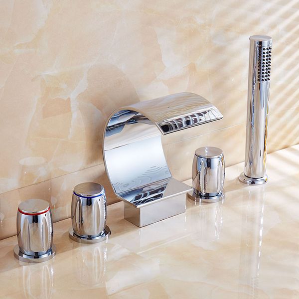 bathtub faucets waterfall mixer 5 pcs spout tub sink taps chrome brass bathroom and cold water faucet with handshower
bathtub faucets waterfall mixer 5 pcs spout tub sink taps chrome brass bathroom and cold water faucet with handshower