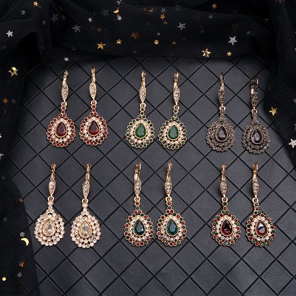 classic crystal jewelry earrings multi-color drop shaped rhinestone french wedding hook earrings, Silver
classic crystal jewelry earrings multi-color drop shaped rhinestone french wedding hook earrings, Silver
