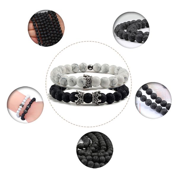 2pcs/set classic natural stone distance bracelet charm black lava men crown beaded bracelets&bangles for couple fashion jewelry
2pcs/set classic natural stone distance bracelet charm black lava men crown beaded bracelets&bangles for couple fashion jewelry