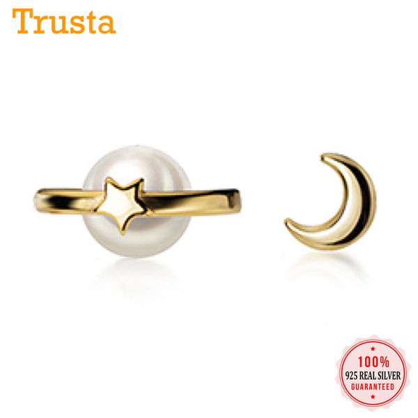 trusta fashion minimalist 925 sterling silver asymmetric star moon synthesis pearl stud earrings for women jewelry gift ds1915, Golden;silver
trusta fashion minimalist 925 sterling silver asymmetric star moon synthesis pearl stud earrings for women jewelry gift ds1915, Golden;silver