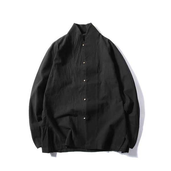 men's casual shirts ewq / wear 2021 spring long sleeve single breasted solid stand collar loose man's coat tide fr053, White;black
men's casual shirts ewq / wear 2021 spring long sleeve single breasted solid stand collar loose man's coat tide fr053, White;black