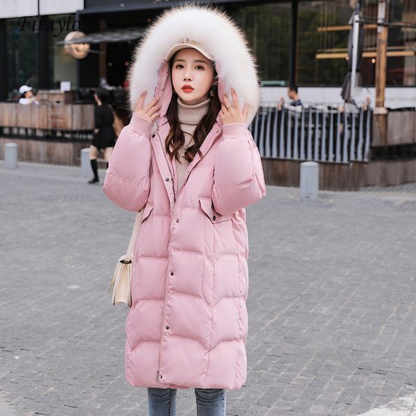 fitaylor new winter large natural fur collar jacket women white duck down long parkas warm hooded loose thick snow outwear, Black
fitaylor new winter large natural fur collar jacket women white duck down long parkas warm hooded loose thick snow outwear, Black