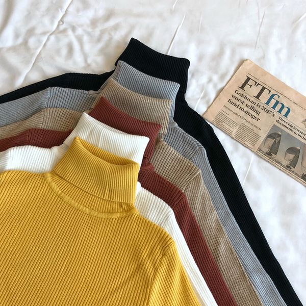2019 auturn winter turtleneck wool slim solid sweater fashion women casual fit minimalist knitted sweaters, White;black
2019 auturn winter turtleneck wool slim solid sweater fashion women casual fit minimalist knitted sweaters, White;black