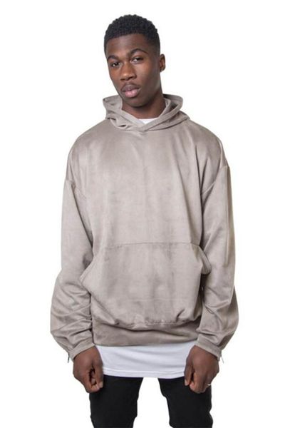 winter men's suede kanye style hoodies men hip hop sweatshirts hoody pullover fashion streetwear clothing, Black 
winter men's suede kanye style hoodies men hip hop sweatshirts hoody pullover fashion streetwear clothing, Black