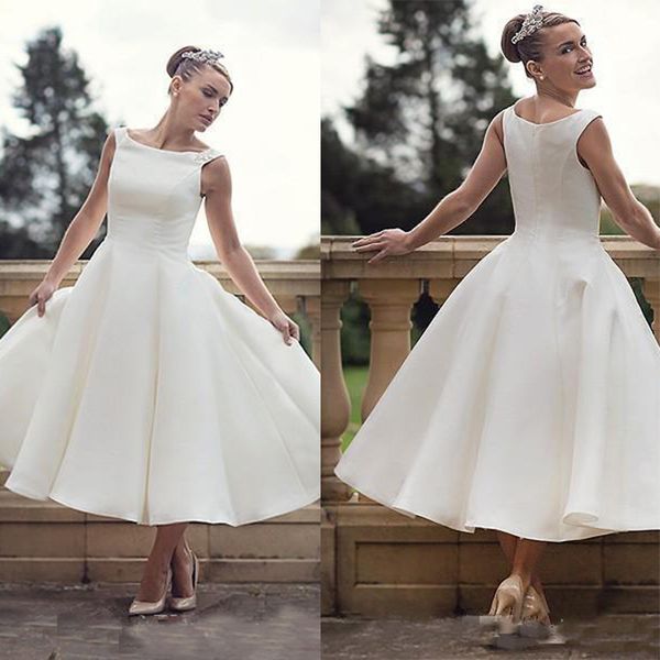 vintage 50s short wedding dresses scoop neck ankle length retro bridal gowns 2020 white vestido de noiva custom made
vintage 50s short wedding dresses scoop neck ankle length retro bridal gowns 2020 white vestido de noiva custom made