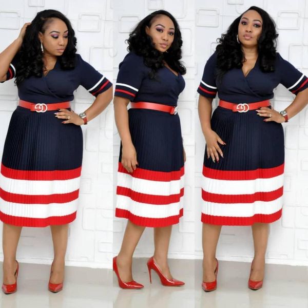 hgte business office african lady striped dress v-neck short-sleeved slim women's retro midi dress ( give a beautiful belt, Black;gray
hgte business office african lady striped dress v-neck short-sleeved slim women's retro midi dress ( give a beautiful belt, Black;gray