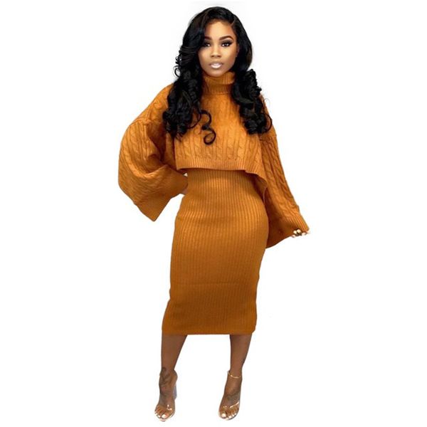 two piece outfits knit set women midi sweater dress winter long sleeve turtleneck night club party dresses, White
two piece outfits knit set women midi sweater dress winter long sleeve turtleneck night club party dresses, White