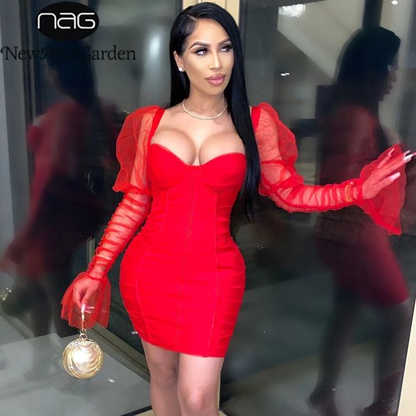 newasia puff sleeve elegant dress women solid mesh bodycon party dress summer mini dresses casual club vestidos streetwear 2020, Black;gray
newasia puff sleeve elegant dress women solid mesh bodycon party dress summer mini dresses casual club vestidos streetwear 2020, Black;gray