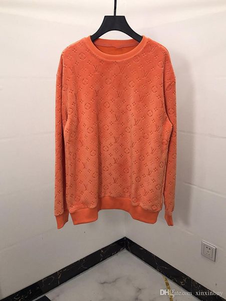 19ss france italy new fashion velvet orange letter pullover cotton men women mens hoodies luxury sweatshirts, Black
19ss france italy new fashion velvet orange letter pullover cotton men women mens hoodies luxury sweatshirts, Black