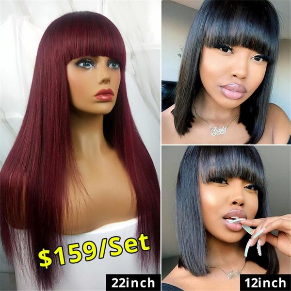 lace wigs west kiss hair 99j wig 22" machine made brazilian straight human with bangs short bob 12" remy for black women, Black;brown
lace wigs west kiss hair 99j wig 22" machine made brazilian straight human with bangs short bob 12" remy for black women, Black;brown