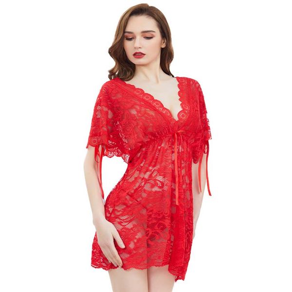 women satin lace sling v-neck sleepwear babydoll lingerie nightdress pajamas net yarn pajamas interest embroidery perspective, Black;red
women satin lace sling v-neck sleepwear babydoll lingerie nightdress pajamas net yarn pajamas interest embroidery perspective, Black;red