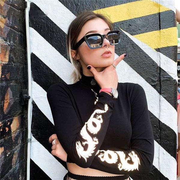 dragon print long sleeve t shirts women mock neck cotton reflective elastic short tshirt female cool streetwear summer, White
dragon print long sleeve t shirts women mock neck cotton reflective elastic short tshirt female cool streetwear summer, White