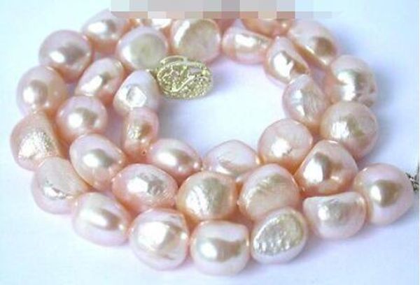 10-11mm authentic baroque nature pink freshwater pearl necklace, Silver
10-11mm authentic baroque nature pink freshwater pearl necklace, Silver
