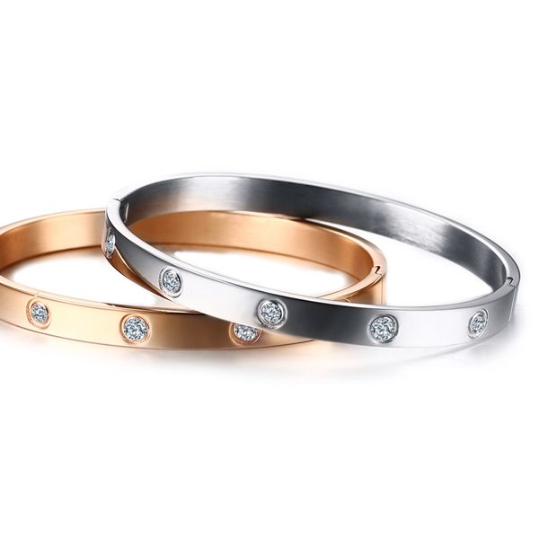 promotion trendy crystal bracelets for women silver gold rose bangle bracelet titanium love pulseiras stainless steel bangles jewelry gifts, Black
promotion trendy crystal bracelets for women silver gold rose bangle bracelet titanium love pulseiras stainless steel bangles jewelry gifts, Black