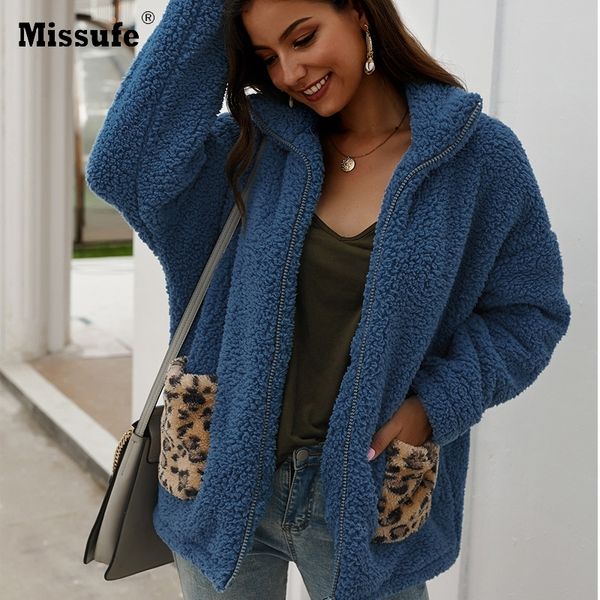 missufe winter autumn teddy coat with fur leopard pocket white fleece faux women's fur coats warm turtleneck casual loose jacket, Black
missufe winter autumn teddy coat with fur leopard pocket white fleece faux women's fur coats warm turtleneck casual loose jacket, Black