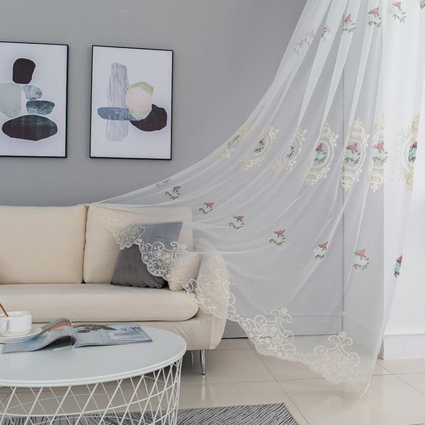 high-end white european-style embroidery tulle curtain for bedroom living room window screen curtain custom finished x-ag407#4
high-end white european-style embroidery tulle curtain for bedroom living room window screen curtain custom finished x-ag407#4
