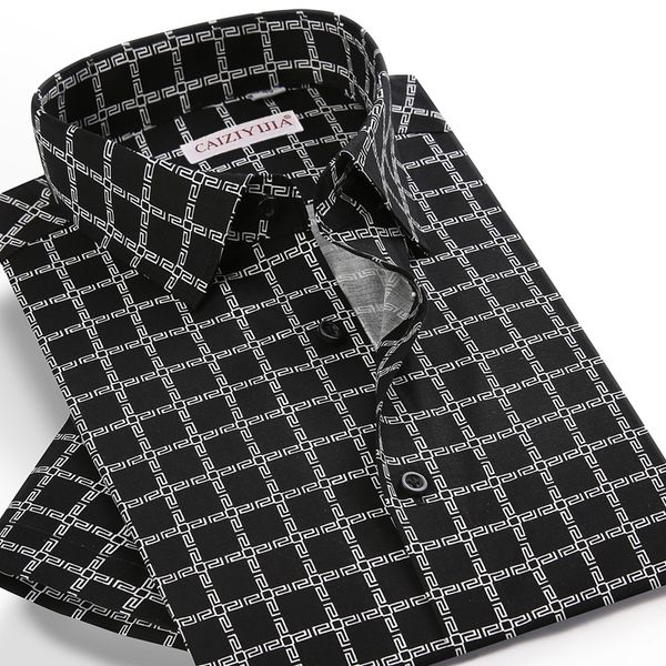 men's short sleeve plaid checkered printed hawaiian shirt pocket-less design standard-fit summer casual beach gingham shirts, White;black
men's short sleeve plaid checkered printed hawaiian shirt pocket-less design standard-fit summer casual beach gingham shirts, White;black