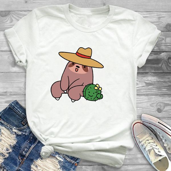 women plants sloth funny cactus casual print womens female graphic t shirt t-shirt streetwear camisas tee shirt tees t-shirts, White
women plants sloth funny cactus casual print womens female graphic t shirt t-shirt streetwear camisas tee shirt tees t-shirts, White