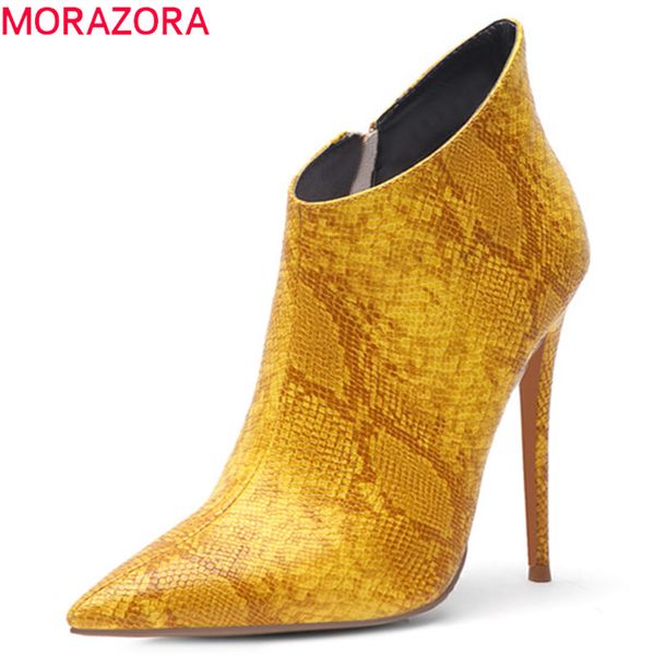 morazora 2019 big size 45 women ankle boots pointed toe multicolor snake thin high heels boots party wedding shoes woman, Black
morazora 2019 big size 45 women ankle boots pointed toe multicolor snake thin high heels boots party wedding shoes woman, Black