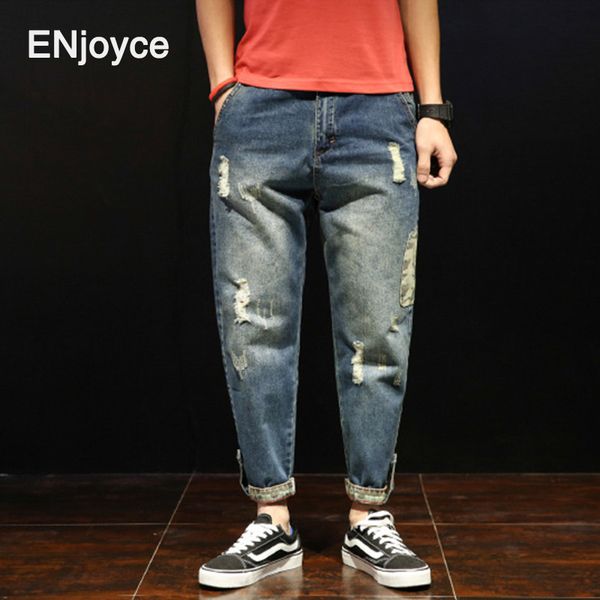 2020 fashion patchwork ripped men's jeans boys loose casual holes ankle-length harem pants hip hop trousers large plus size, Blue
2020 fashion patchwork ripped men's jeans boys loose casual holes ankle-length harem pants hip hop trousers large plus size, Blue