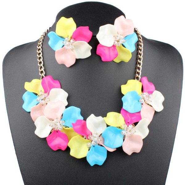 claire jin big flower necklace and earrings set jewelry women matching colorful crystal choker stud fashion accessories gifts, Silver
claire jin big flower necklace and earrings set jewelry women matching colorful crystal choker stud fashion accessories gifts, Silver