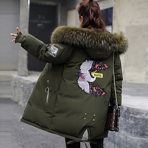 voobuyla women winter jacket fur collar parka long coat embroidery cotton padded winter coat women warm thicken jaqueta feminina, Black
voobuyla women winter jacket fur collar parka long coat embroidery cotton padded winter coat women warm thicken jaqueta feminina, Black