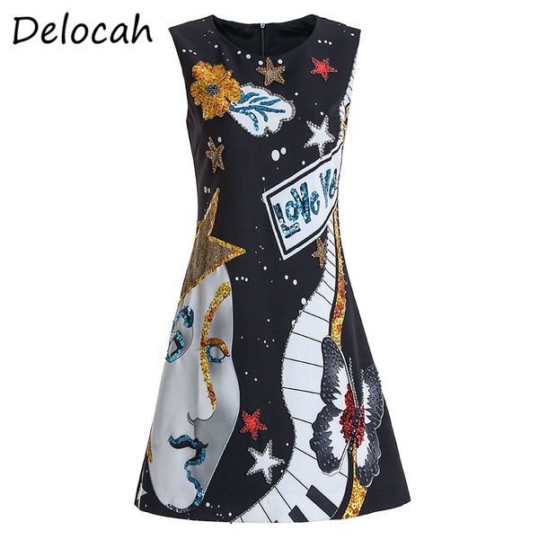 delocah spring summer women dress runway fashion designer sleeveless sequined crystal beading elegan slim female mini dresses, Black;gray
delocah spring summer women dress runway fashion designer sleeveless sequined crystal beading elegan slim female mini dresses, Black;gray